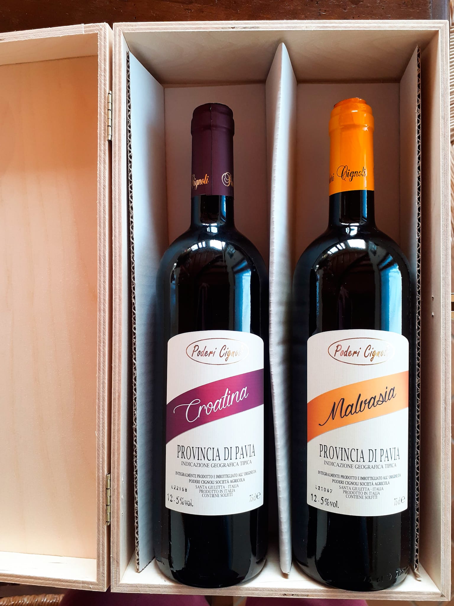 Cassetta in legno da 2 bottiglie